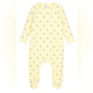 EUC⭐️THE LITTLE TAILOR, Footie/Babysuit with rocking horses, yellow